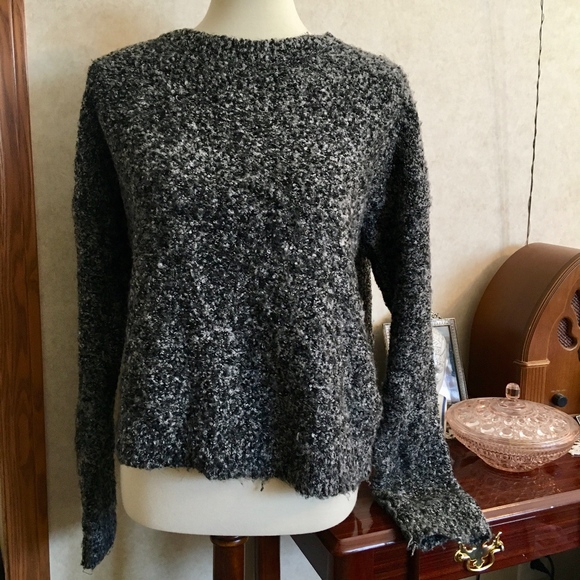 Topshop Sweaters - TOPSHOP Teddy Plush Black White Sweater Size 6